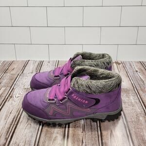 Fashion Winter Snow Boots Fur Lined Anti Slip Winter Boots Women's Size 7.5